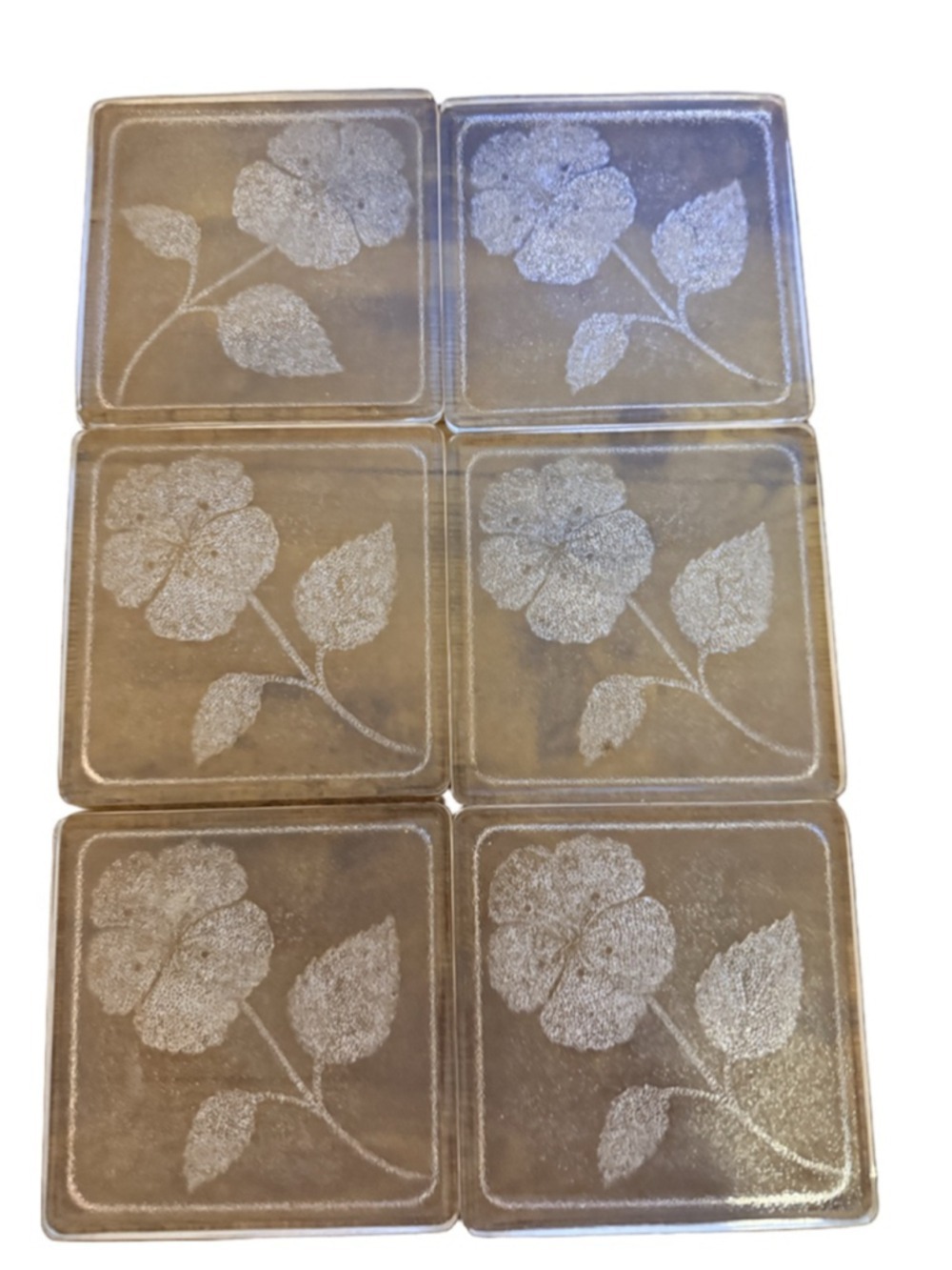 Vintage McKee Glasbake clear glass trivets 6 pc. - Picture 5 of 5